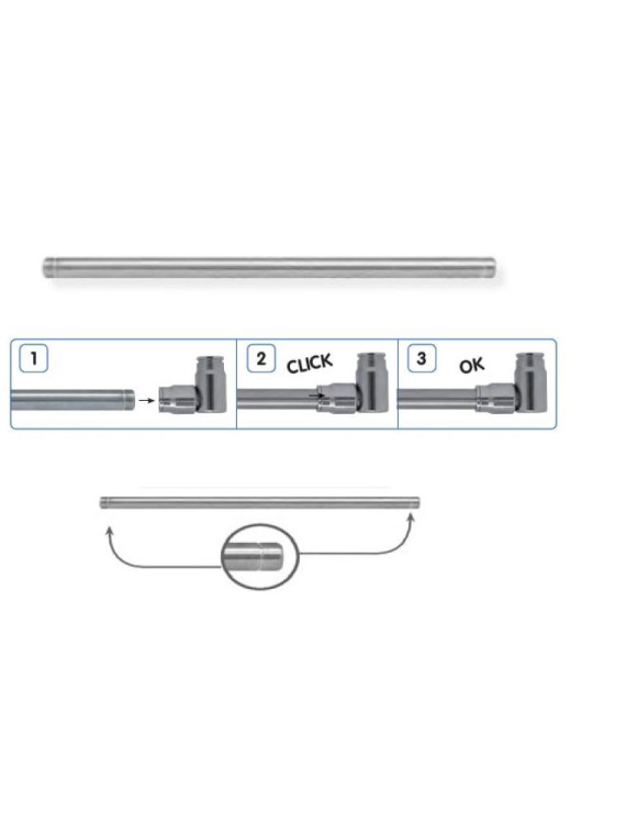 TUBE INOX SLIP LOCK 9.65 MM