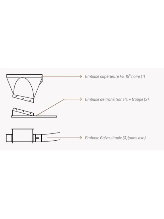 EMBASE SUPERIEURE PE 15° NOIRE ROXELL