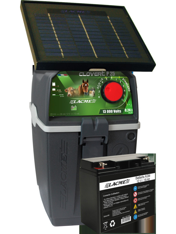 ELECTRIFICATEUR AUTONOME CLOVERT P25 SOLAR 3W COMPLET